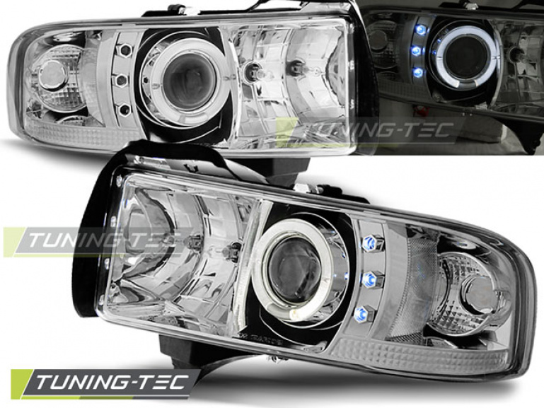 LED Angel Eyes Scheinwerfer für Dodge RAM 94-01 chrom