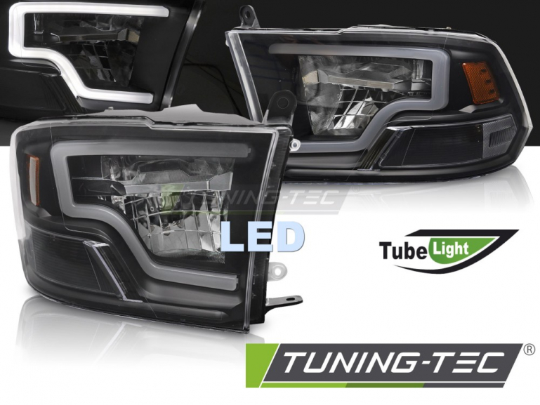 VOLL LED Tagfahrlicht Design Scheinwerfer Set für Dodge RAM 09-18 schwarz