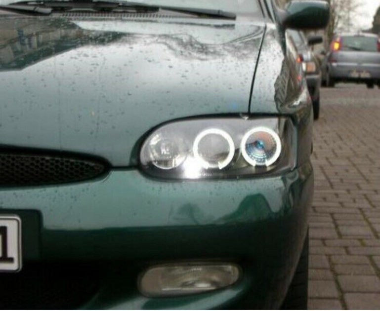 LED Angel Eyes Scheinwerfer für Ford Escort MK7 95-00 schwarz