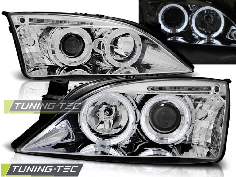 LED Angel Eyes Scheinwerfer für Ford Mondeo MK1 00-07 chrom