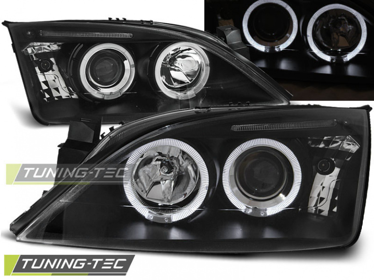 LED Angel Eyes Scheinwerfer für Ford Mondeo 00-07 schwarz