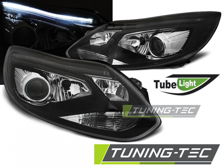 LED Tagfahrlicht Design Scheinwerfer für Ford Focus MK3 11-14 schwarz LTI