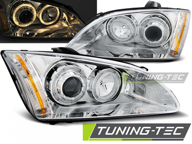 Upgrade Design Angel Eyes Scheinwerfer für Ford Focus MK2 04-08 chrom