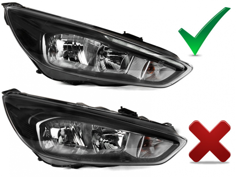 LED Tagfahrlicht Scheinwerfer für Ford Focus MK3 Facelift 14-18 schwarz