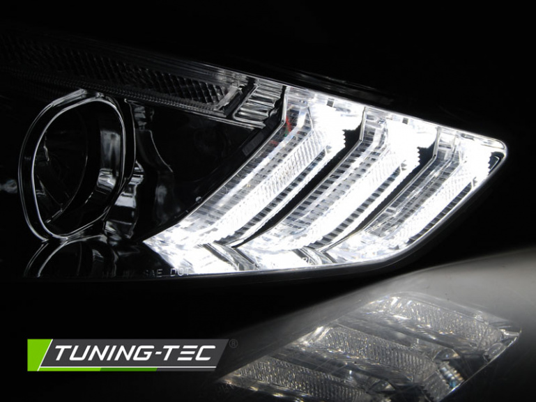 LED Tagfahrlicht Scheinwerfer für Ford Focus MK3 Facelift 14-18 chrom mit dynamischem LED Blinker