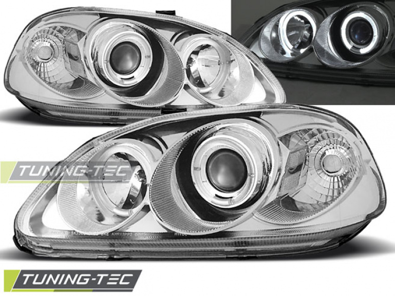 LED Angel Eyes Scheinwerfer für Honda Civic 95-99 chrom