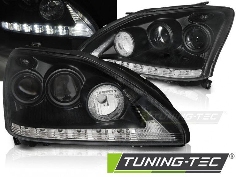 LED Tagfahrlicht Design Scheinwerfer für Lexus RX 330/350 03-08 schwarz