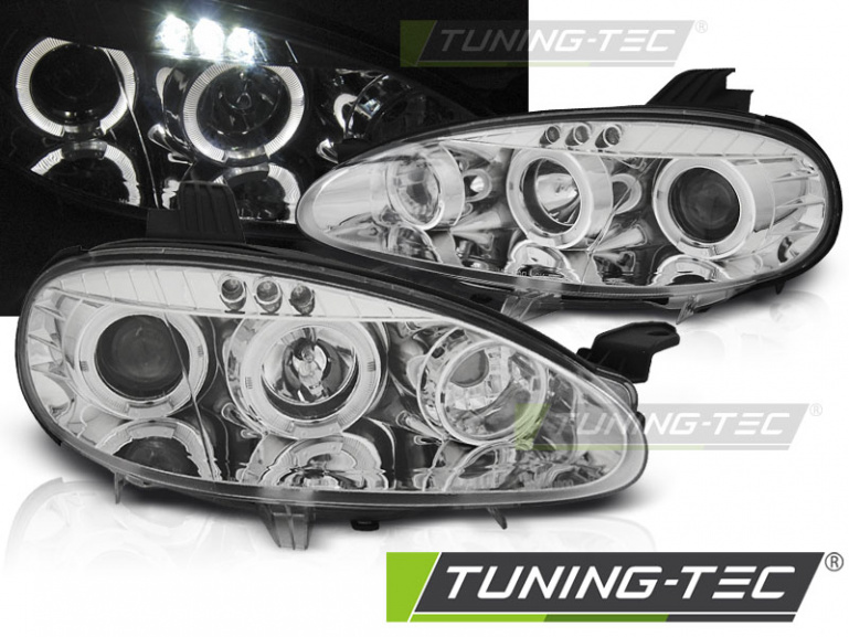 LED Angel Eyes Scheinwerfer für Mazda MX5 01-05 chrom