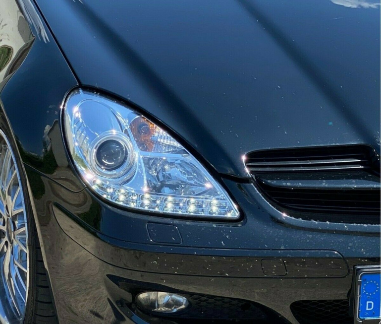 LED Tagfahrlicht Design Scheinwerfer für Mercedes Benz SLK R171 04-11 chrom