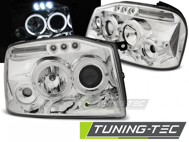 LED Angel Eyes Scheinwerfer für Nissan Frontier 01-04 chrom