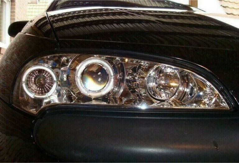 LED Angel Eyes Scheinwerfer für Opel Tigra A 94-00 chrom