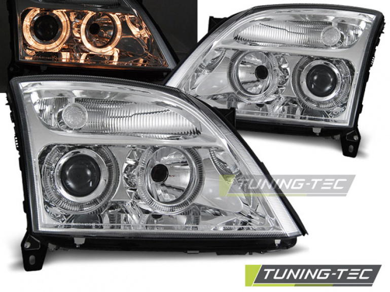 Upgrade Design Angel Eyes Scheinwerfer für Opel Vectra C / Signum 02-05 chrom