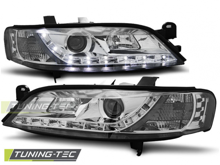 LED Tagfahrlicht Design Scheinwerfer für Opel Vectra B 95-98 chrom