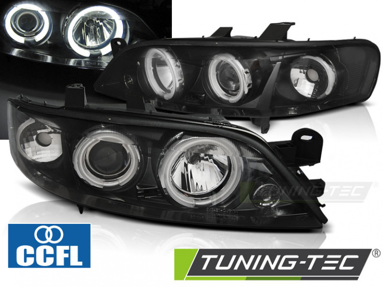 CCFL Angel Eyes Scheinwerfer für Opel Vectra B Facelift 99-02 schwarz