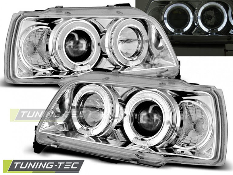 LED Angel Eyes Scheinwerfer für Renault Clio 1 90-95 chrom