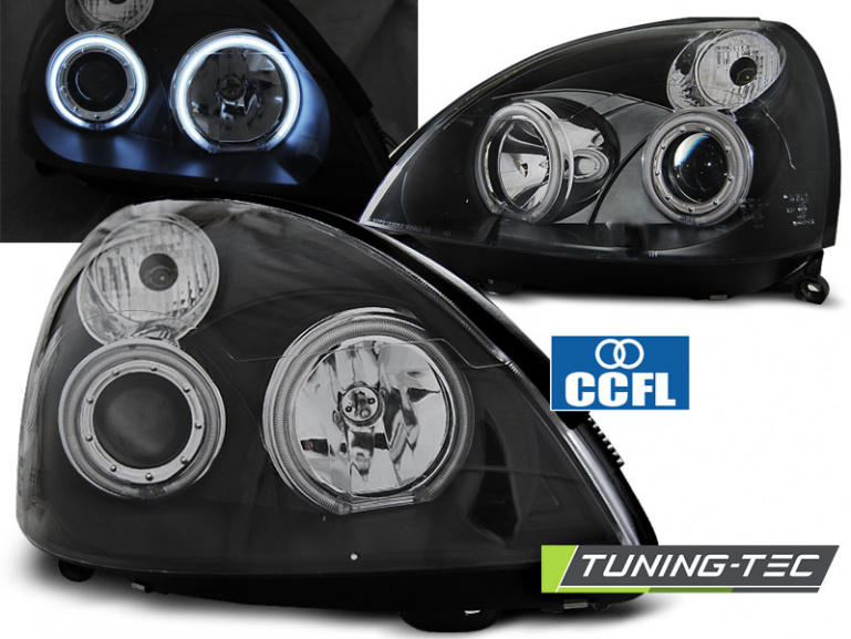 CCFL Angel Eyes Scheinwerfer für Renault Clio 2 01-05 schwarz