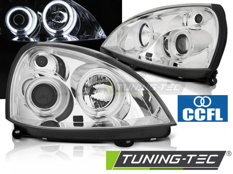 CCFL Angel Eyes Scheinwerfer für Renault Clio 2 01-05 chrom