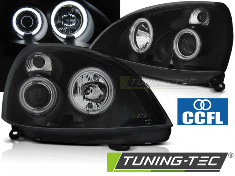 CCFL Angel Eyes Scheinwerfer für Renault Clio 2 01-05 schwarz