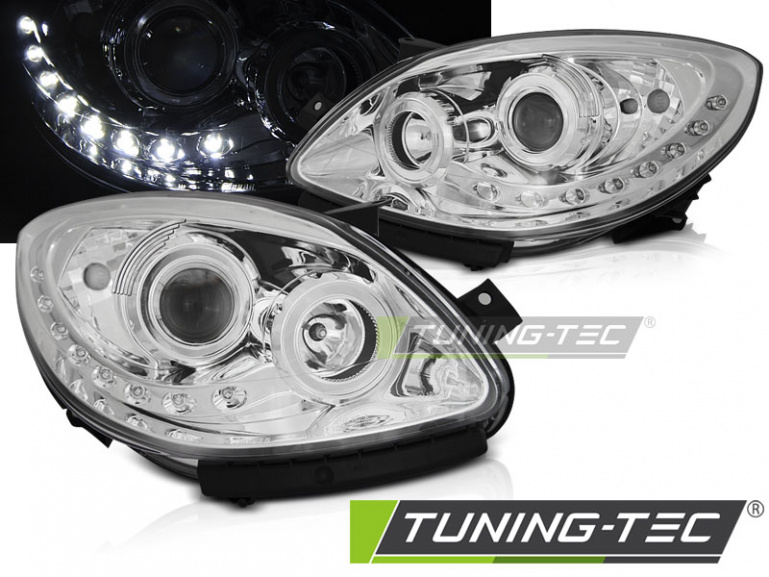 LED Tagfahrlicht Design Scheinwerfer für Renault Twingo 07-11 chrom