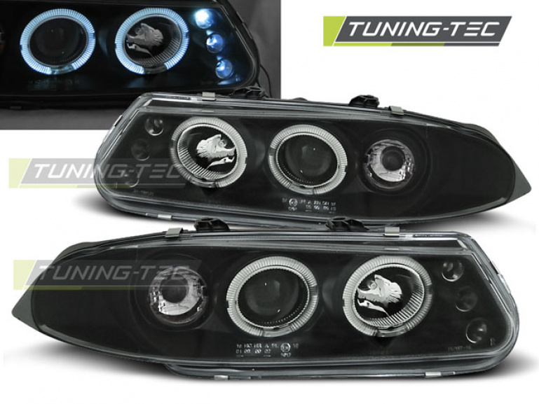 LED Angel Eyes Scheinwerfer für Rover 200 95-01 schwarz