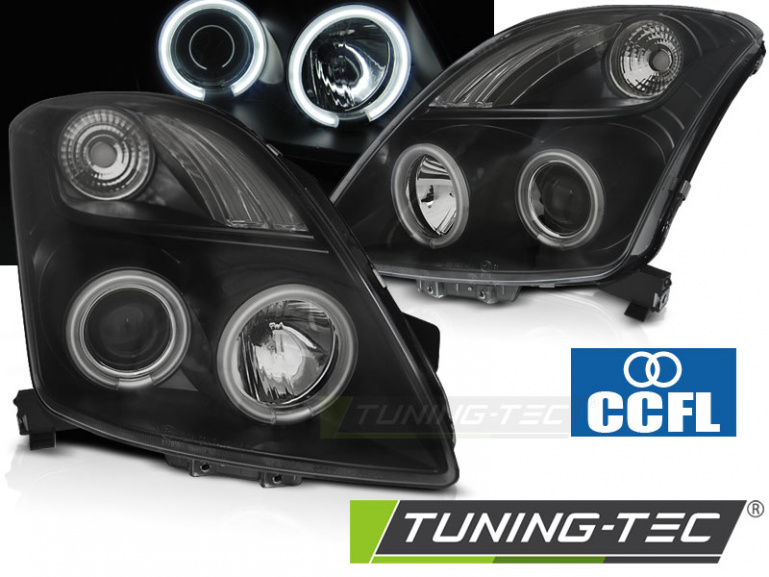 CCFL Angel Eyes Scheinwerfer für Suzuki Swift 05-10 schwarz