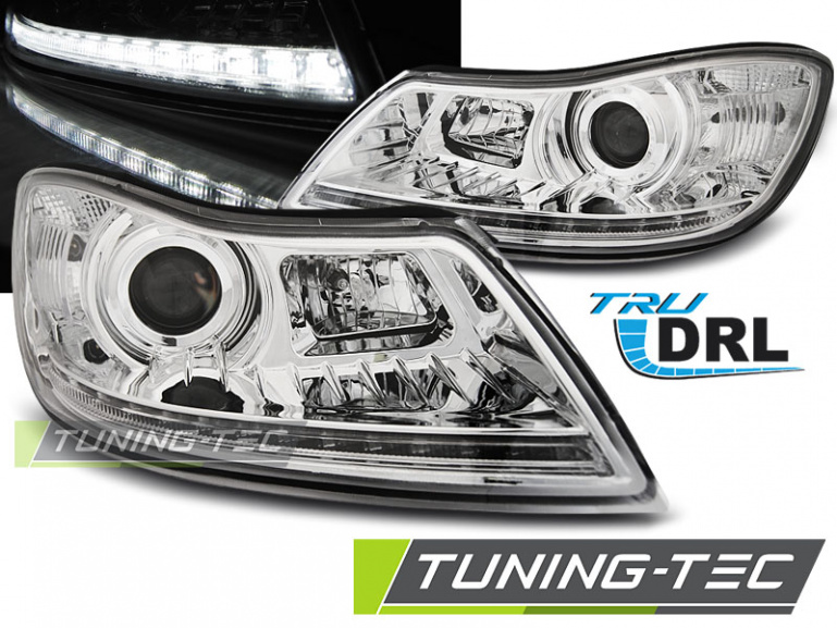 LED Tagfahrlicht Scheinwerfer für Skoda Octavia 2 (1Z Facelift) 09-12 chrom