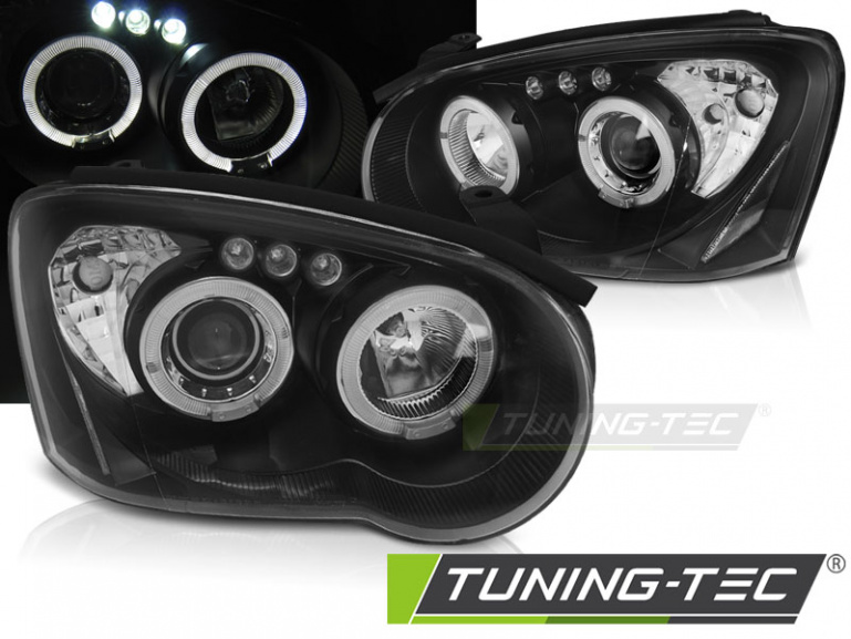 LED Angel Eyes Scheinwerfer für Subaru Impreza 2 (GD) 03-05 schwarz