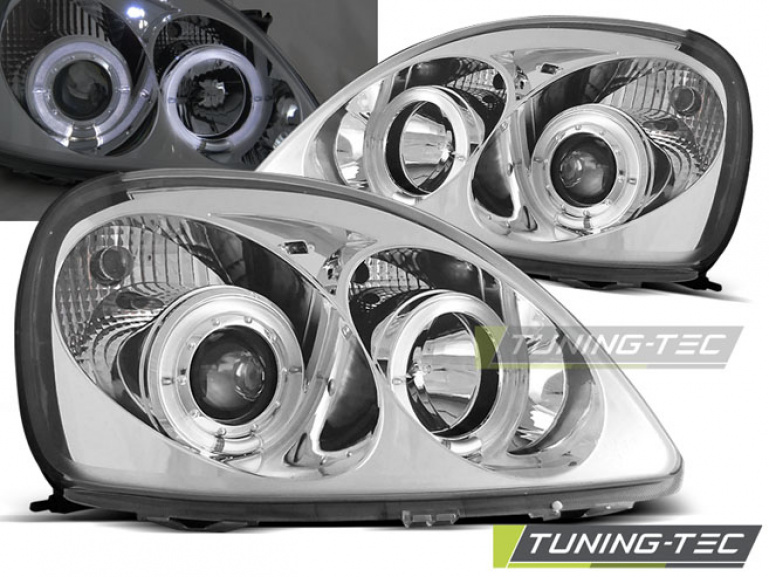 LED Angel Eyes Scheinwerfer für Toyota Yaris 99-03 chrom