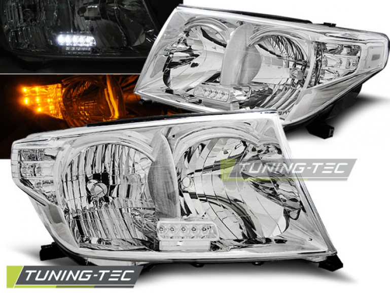 Upgrade Design Scheinwerfer für Toyota Land Cruiser FJ200 07-12 chrom mit LED Blinker