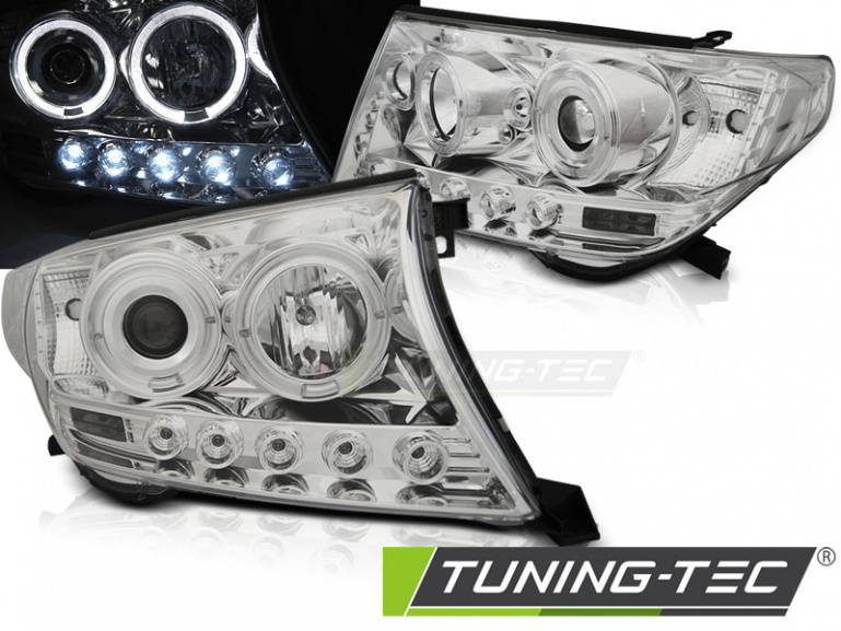 LED Angel Eyes Scheinwerfer für Toyota Land Cruiser FJ200 07-12 chrom