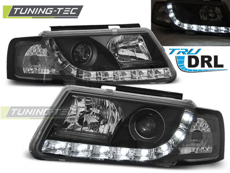 LED Tagfahrlicht Scheinwerfer für VW Passat 3B (B5) 96-00 schwarz