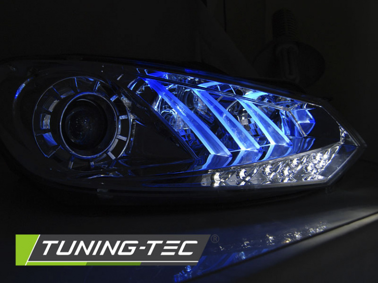 LED Tagfahrlicht Scheinwerfer für VW Golf 6 08-12 chrom