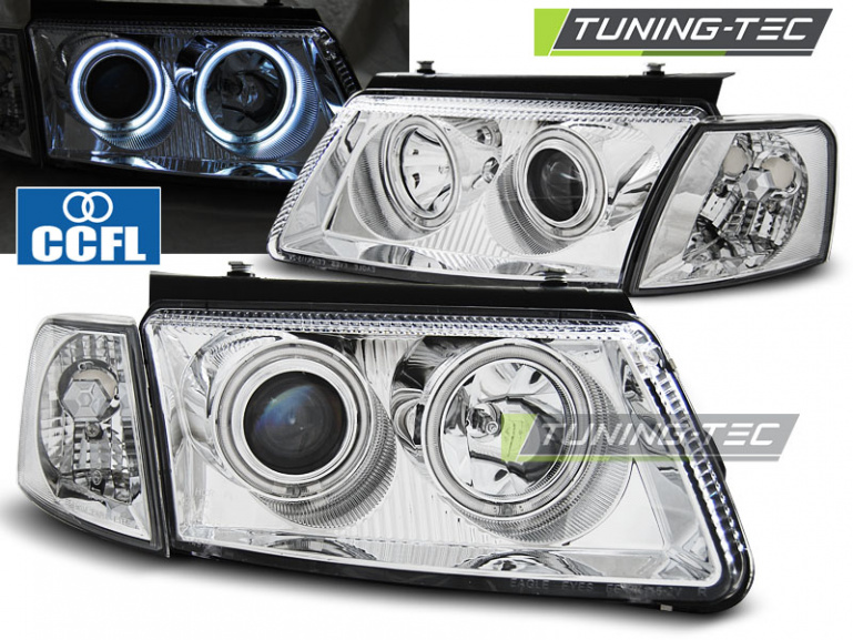 CCFL Angel Eyes Scheinwerfer für VW Passat 3B (B5) 96-00 chrom