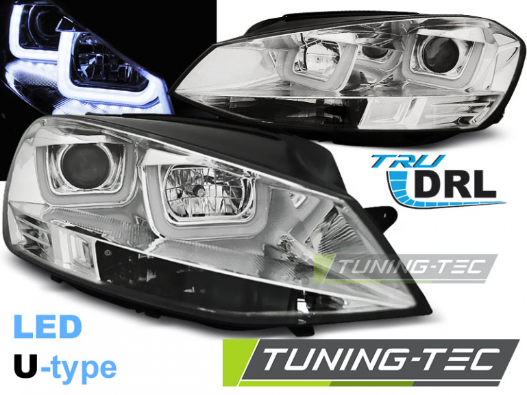 LED Tagfahrlicht Upgrade Scheinwerfer für VW Golf 7 12-17 chrom