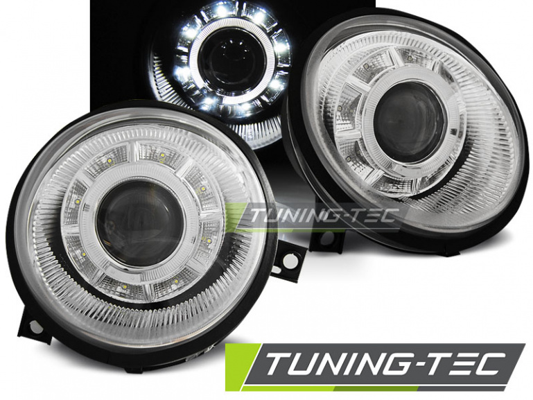 LED Angel Eyes Scheinwerfer für VW Lupo 98-05 chrom