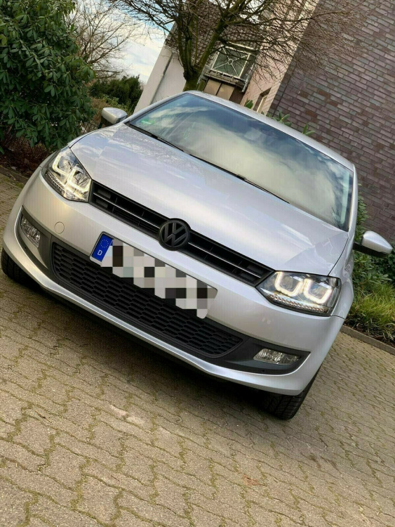 LED WELCOME LIGHT Tagfahrlicht Scheinwerfer für VW Polo 6R 09-14 schwarz mit dynamischen Blinker