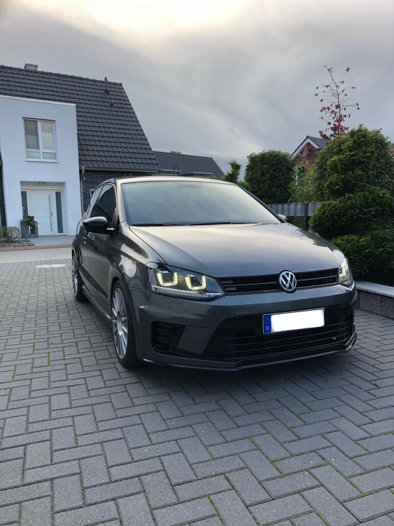 LED Tagfahrlicht Scheinwerfer für VW Polo 6R 09-14 schwarz mit LED Blinker