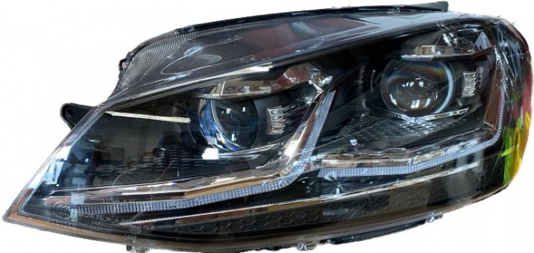 LED Tagfahrlicht Scheinwerfer für VW Golf 7 12-17 schwarz im Facelift  Design mit dynamischem LED Blinker