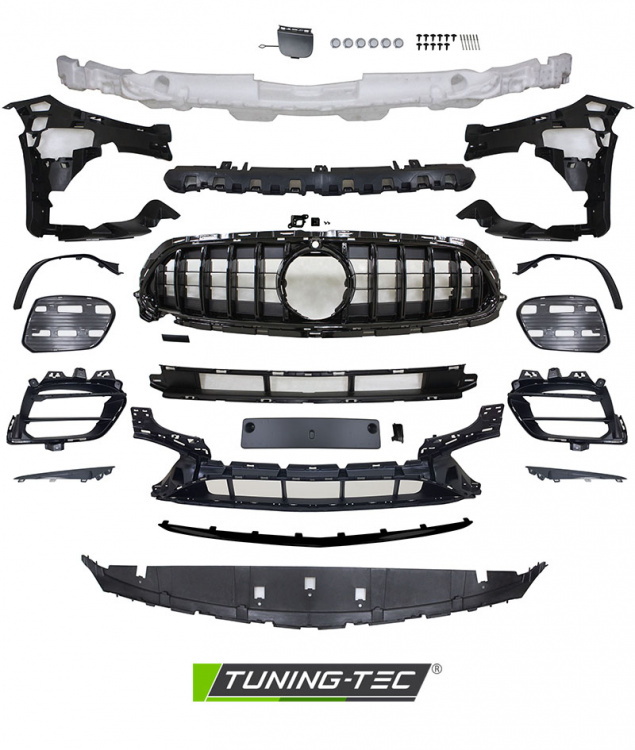 Upgrade Design Frontstoßstange für Mercedes-Benz E-Klasse W213/S213 Lim./T-Modell 20-23 mit PDC schwarz glanz