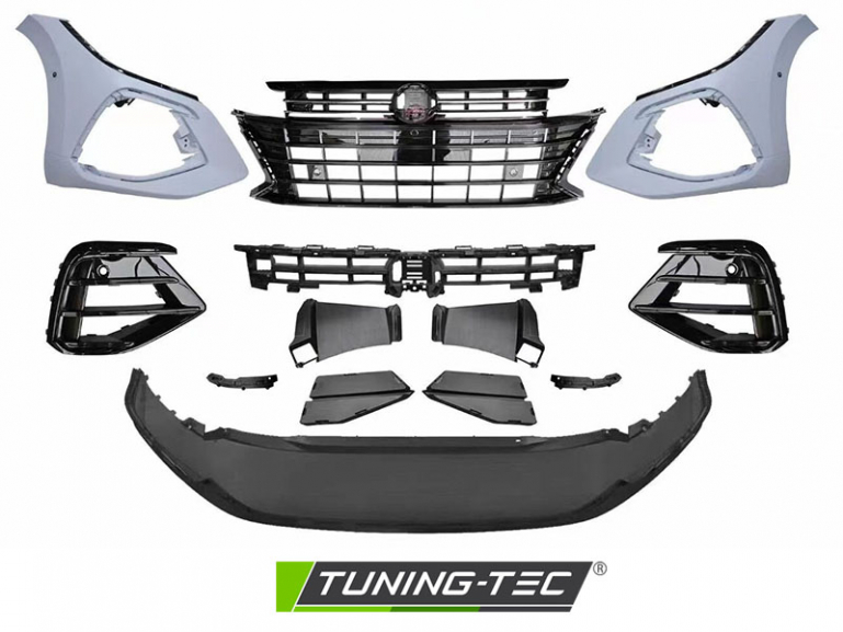 Upgrade Design Frontstoßstange für VW Arteon 17-20 Lim. Hochglanz schwarz inkl. LED Lichtband