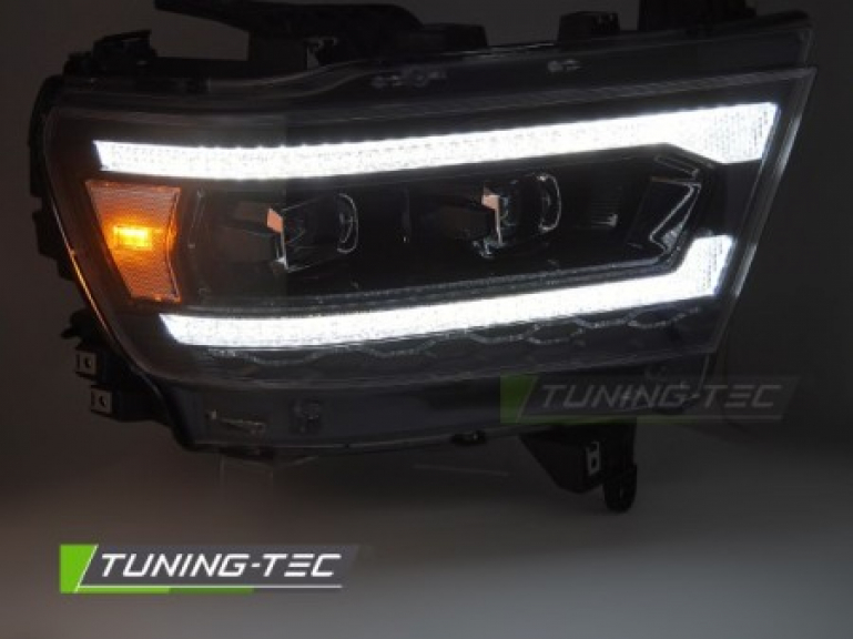 VOLL LED Tagfahrlicht Scheinwerfer Set für Dodge RAM 19-22 schwarz mit dyn. Blinker + Willkommensfunktion