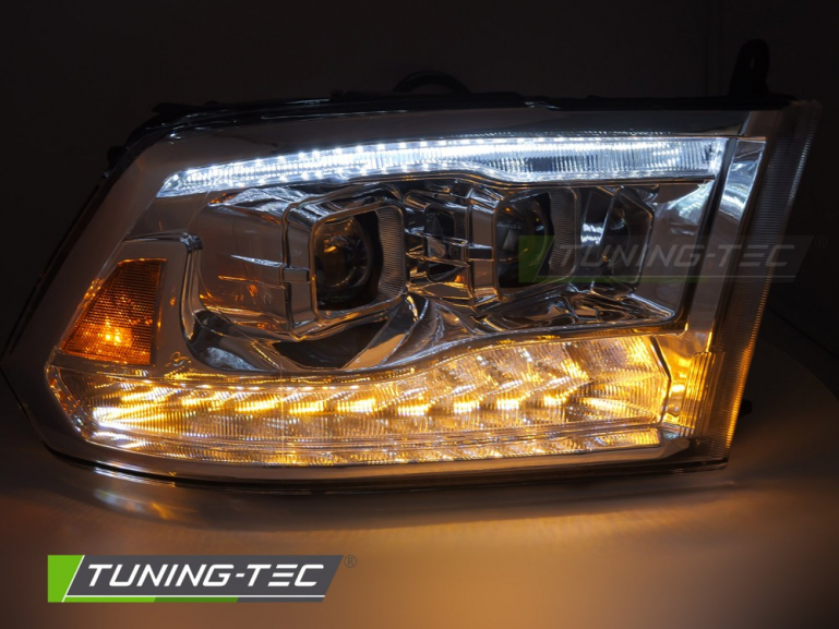 LED Tagfahrlicht Design Scheinwerfer Set für Dodge RAM 09-18 chrom mit LED Blinker