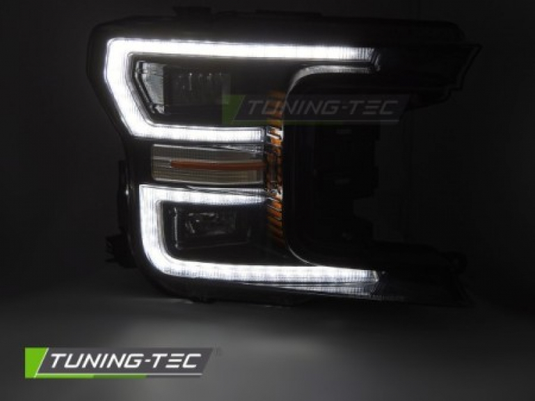 VOLL LED Tagfahrlicht Scheinwerfer Set für Ford F150 MK13 17-20 schwarz mit dyn. Blinker