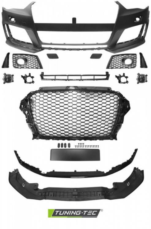 Upgrade Design Frontstoßstange für Audi A3 8V 12-16 inkl. Zubehör in Hochglanz schwarz