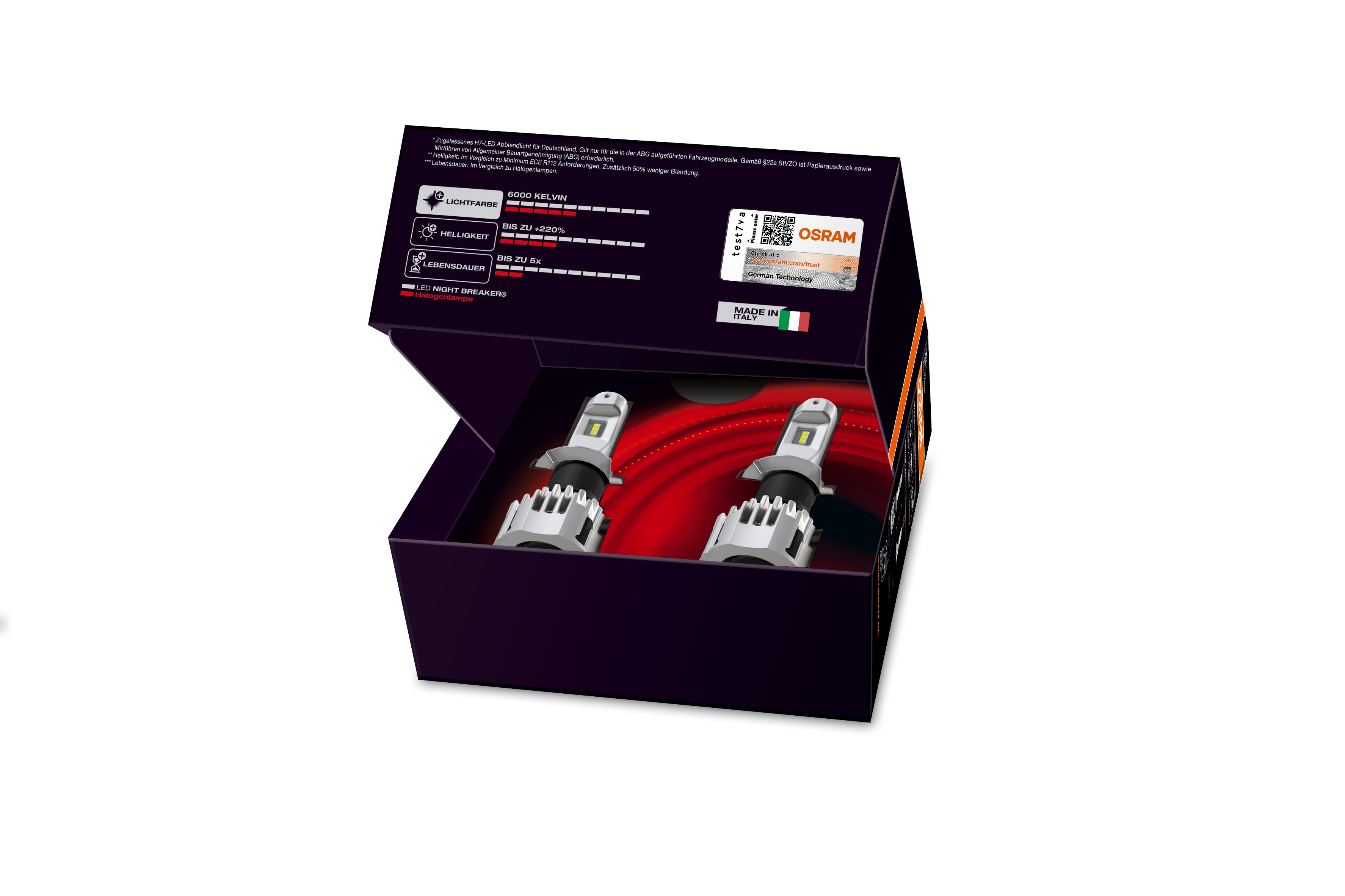 OSRAM H4 NIGHT BREAKER LED StVZO-Konforme LED-Nachrüstlampe / Leuchtmittel  +230% mehr Licht Set
