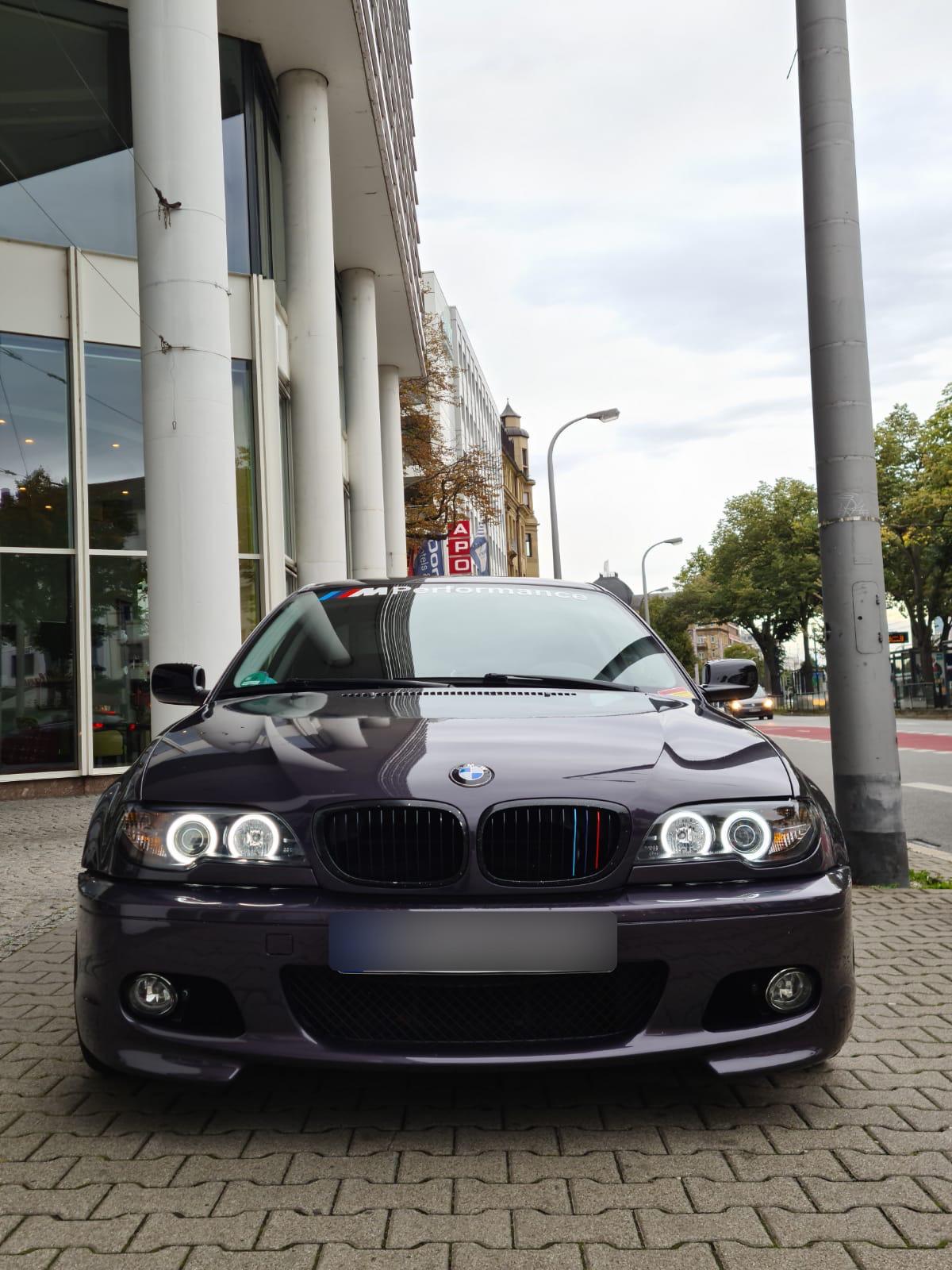 Angel Eyes Scheinwerfer für 3er BMW E46 in Grau