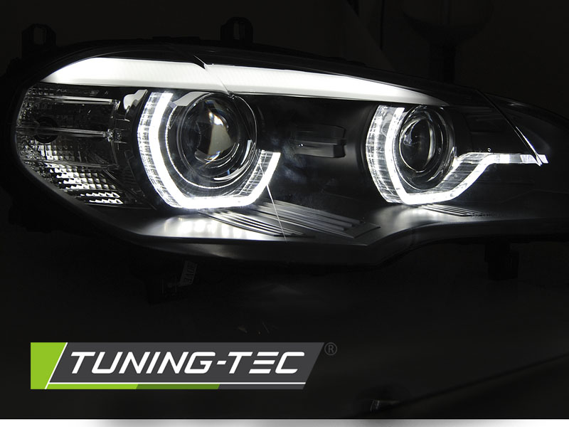 Xenon LED Tagfahrlicht Angel Eyes Scheinwerfer für BMW X5 E70 07-10 schwarz