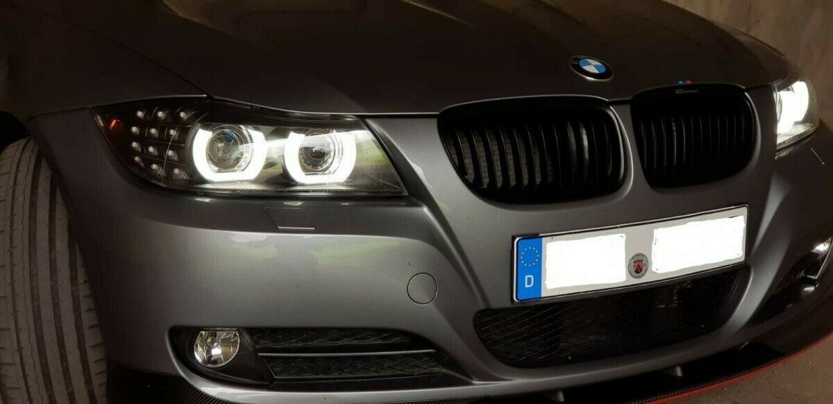 Xenon LED Angel Eyes Scheinwerfer für BMW 3er E90/E91 LCI 09-11 schwarz mit  LED Blinker