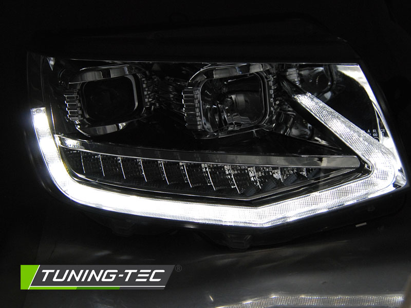 LED Tagfahrlicht Scheinwerfer für VW T6 15-19 chrom mit LED