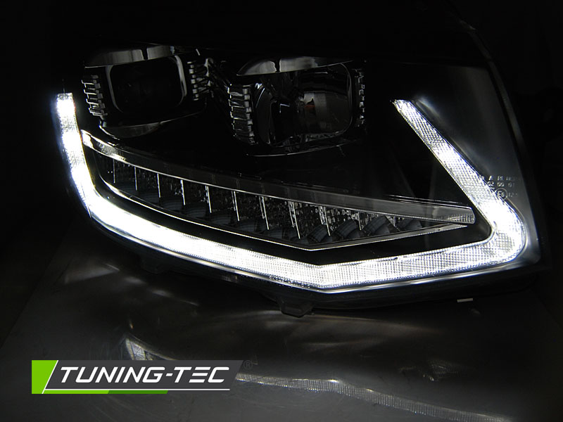LED Tagfahrlicht Scheinwerfer für VW T6 15-19 schwarz mit dynamischem LED  Blinker